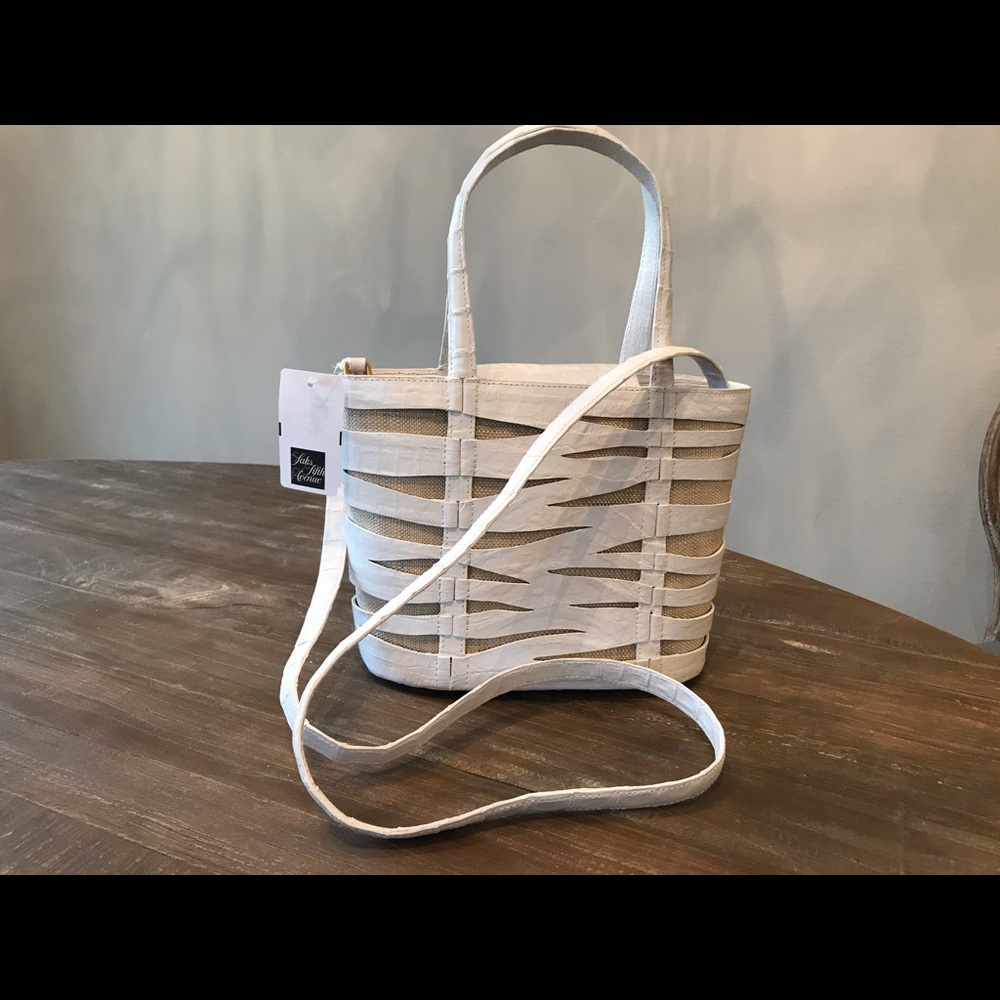 Nancy Gonzalez Crocodile & Raffia Tote - Picture 2 of 10